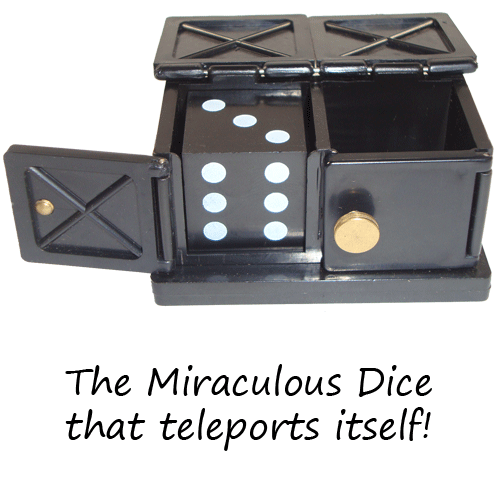 MINI MIRACLE DIE BOX Vanishing Sucker Black Dice Magic Trick Cube Close Up Joke - Picture 1 of 9