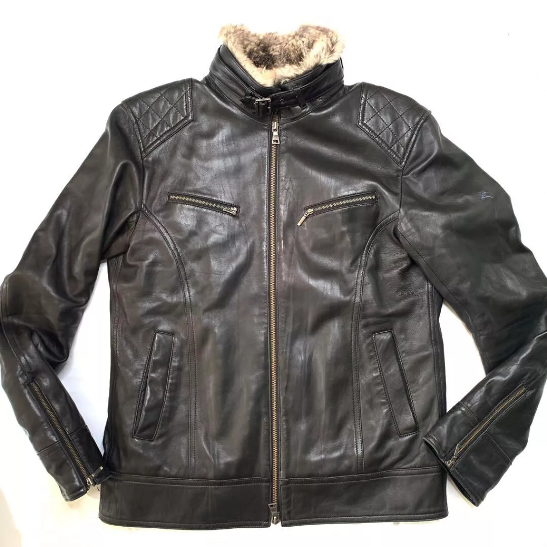 Burberry Black label single Riders Jacket black size: L from Japan