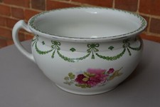 ANTIQUE C19th F. WINKLE & CO WHIELDON WARE "Versailles" chamberpot white floral 