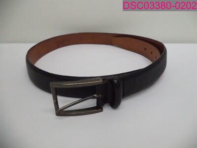 Mauro Nobile Designs Men's Black Genuine Leather Belt. Square Buckle. 1447/35