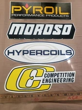12" Vintage Racing Decals Moroso Pyroil Hypercoils Competition Engineering NHRA