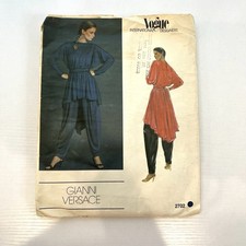 VOGUE 2702 Gianni Versace VTG 80s Sewing Pattern UNCUT Tunic Parachute Pant 12