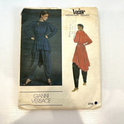 VOGUE 2702 Gianni Versace VTG 80s Sewing Pattern UNCUT Tunic Parachute Pant 12