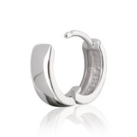 Paar Ø 13Mm 925 Sterling Silber Klappcreolen 4,0Mm Starke Ohrringe Rhodiniert