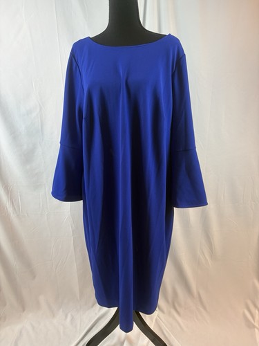 Calvin Klein Etuikleid Damen Größe 18 W Krepp Glockenärmel Reißverschluss hinten - Bild 2 von 11