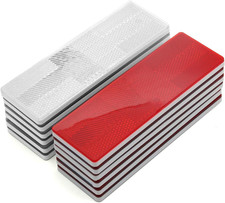 6" Rectangular Stick-On Reflectors Kit 1/White Red 