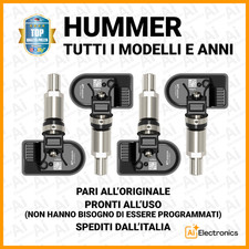 4x SENSORI TPMS HUMMER H3 H2 EV H1 E ALTRE PRESSIONE PNEUMATICI 🟢PRONTI🟢