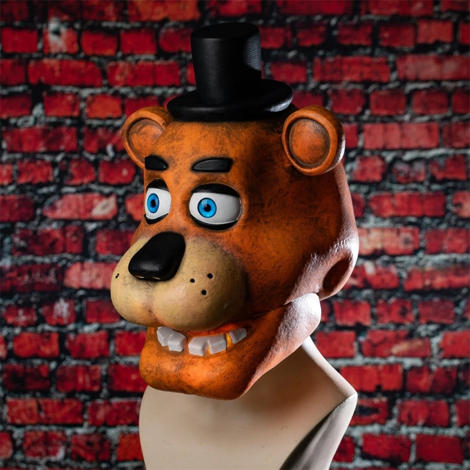 Xcoser FNAF Freddy Bear Cosplay Máscara Casco Látex Cabeza Completa para Adultos Halloween Foto 3 de 4