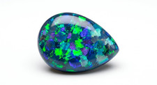 15.50 Ct Natural Black Ethiopian Opal Pear Cabochon Vibrant Fire Loose Gemstone