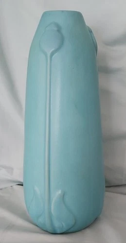 Van Briggle 2008 Collector Society Vase 13 1/2" Turquoise Blue