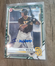 Ismael Mena Signed 2021 Bowman Baseball Card Chicago Cubs #BP-36 Camo