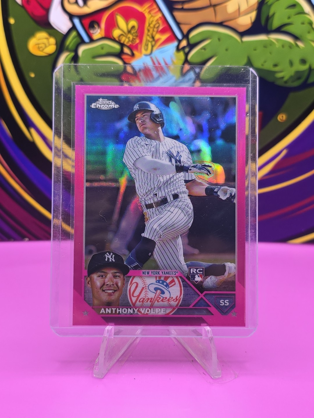 2023 Topps Chrome - Anthony Volpe #4 Pink Refractor (RC)