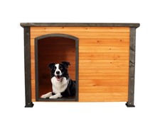 Large Winter-Proof Wooden Dog House with Elevated Feet for Indoor  Outdoor Use