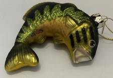 Old World Christmas Largemouth Bass Glass Lure Fishing Tackle Ornament OWC Box