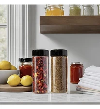 Jarming Collections Glass Spice Shaker Set with Lids Brand New