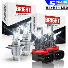For Honda Civic 1999-2000 Combo 4x Led Headlight Fog Light Bulbs 6000k White