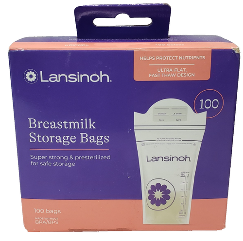 Lansinoh Sacchetti di Conservazione del Latte Seno, 100 Conteggi 6 Once Baby Essentials - Foto 1 di 4