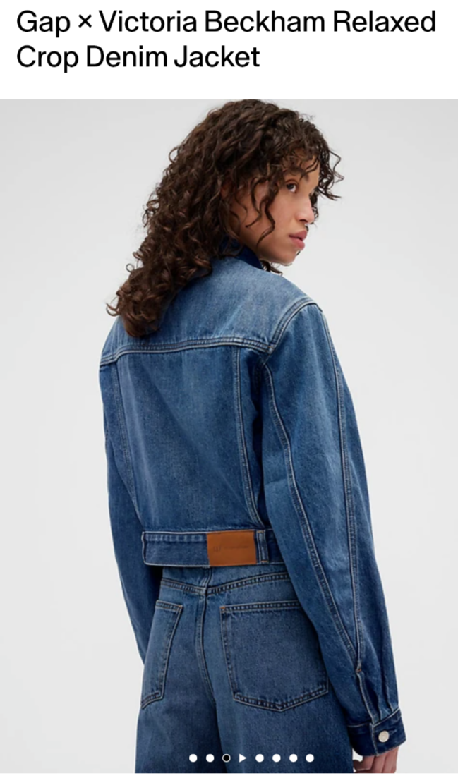 Gap x Victoria Beckham デニムジャケット Gap × Victoria Beckham Relaxed Crop Denim Jacket; Med; NWT | eBay