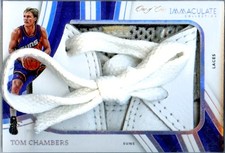 TOM CHAMBERS 2022-23 IMMACULATE SNEAK PEEK LACES GAME USED SHOE PATCH SP 1/1