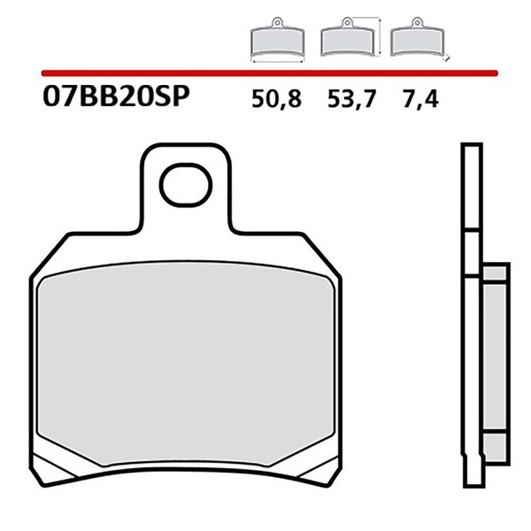 Brembo Hinteres BREMSBELAGE-KIT FUR Ducati Panigale 959 16-19-COD.07BB20SP-image