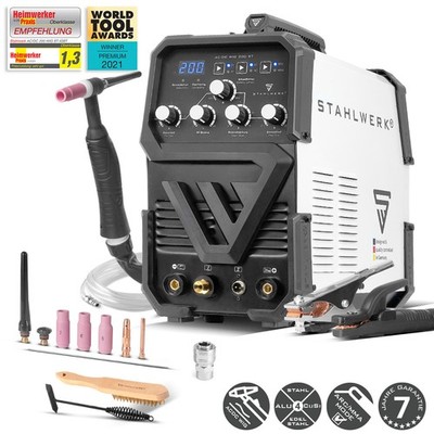 STAHLWERK Schweißgerät 2-in-1 Kombi AC/DC WIG 200 ST   ARC/MMA/E-Hand 200 A