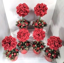 Christmas Party Table Flowers Lot Wedding Centrepieces Fairy Lights Resale Xmas
