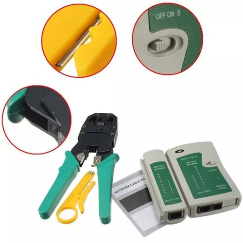 Cable Tester+Crimp Crimper+100 RJ45 CAT5 5e CAT6 Connector Plug Network Tool Kit - Picture 15 of 16