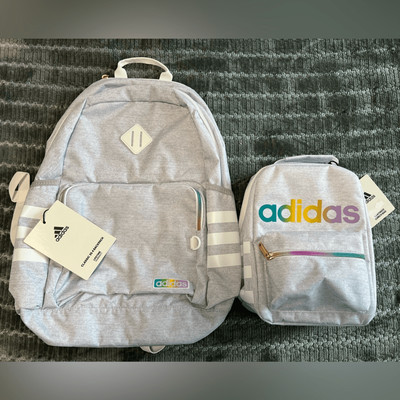 Adidas Classic 3-Stripes 5 Backpack and Santiago 3 Lunch Bag Set