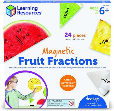 Learning Resources Magnetic Fruit Fractions, Number Learning For Kids Math, For