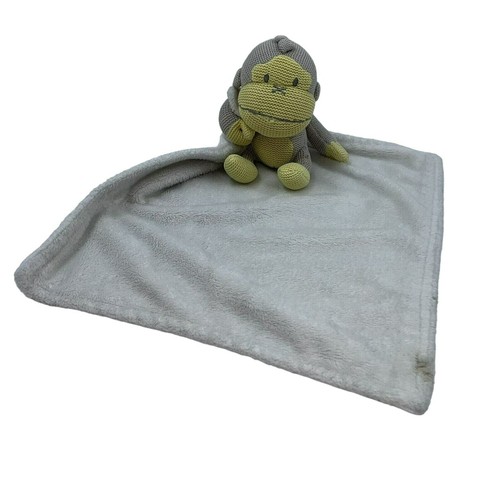 Couverture de sécurité Baby Bum tricotée peluche singe lovey gris jaune crème bouffante - Photo 1/3