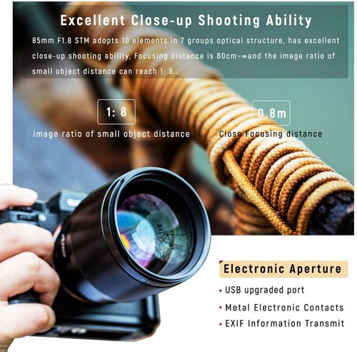 VILTROX 85mm F1.8 Mark II STM Auto Focus Full-Frame Lens for Sony E-Mount Camera - Picture 5 of 11