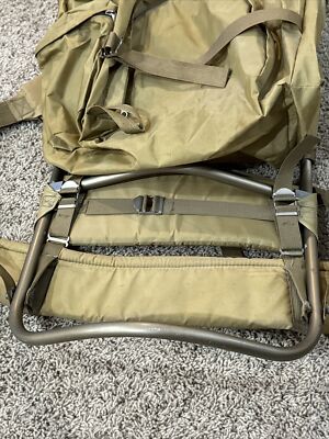 Vintage Jansport Metal Frame Backpack Hip Wings Hiking Camping