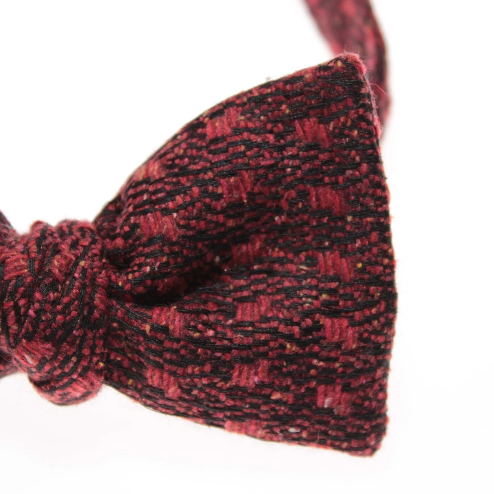 Italo Ferretti NWOT Bow Tie Adjustable Size in Red/Black Wool/Silk Blend - Image 3 of 4