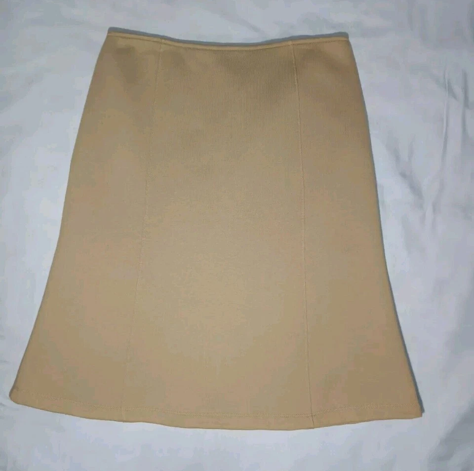 Falda polar Calvin Klein línea A para mujer S cremallera lateral frente plano cálida oliva Foto 2 de 4