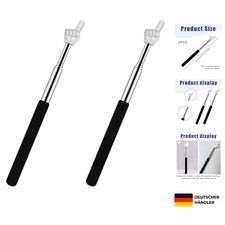 2er Set Edelstahl Zeigestab Teleskop 20-68cm Flexibles Lehrmittel für Klassen...