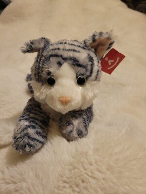 Aurora 12'' Lily Cat Flopsie Stuffed Plush Animal Toy #31538 Gray Striped Tabby