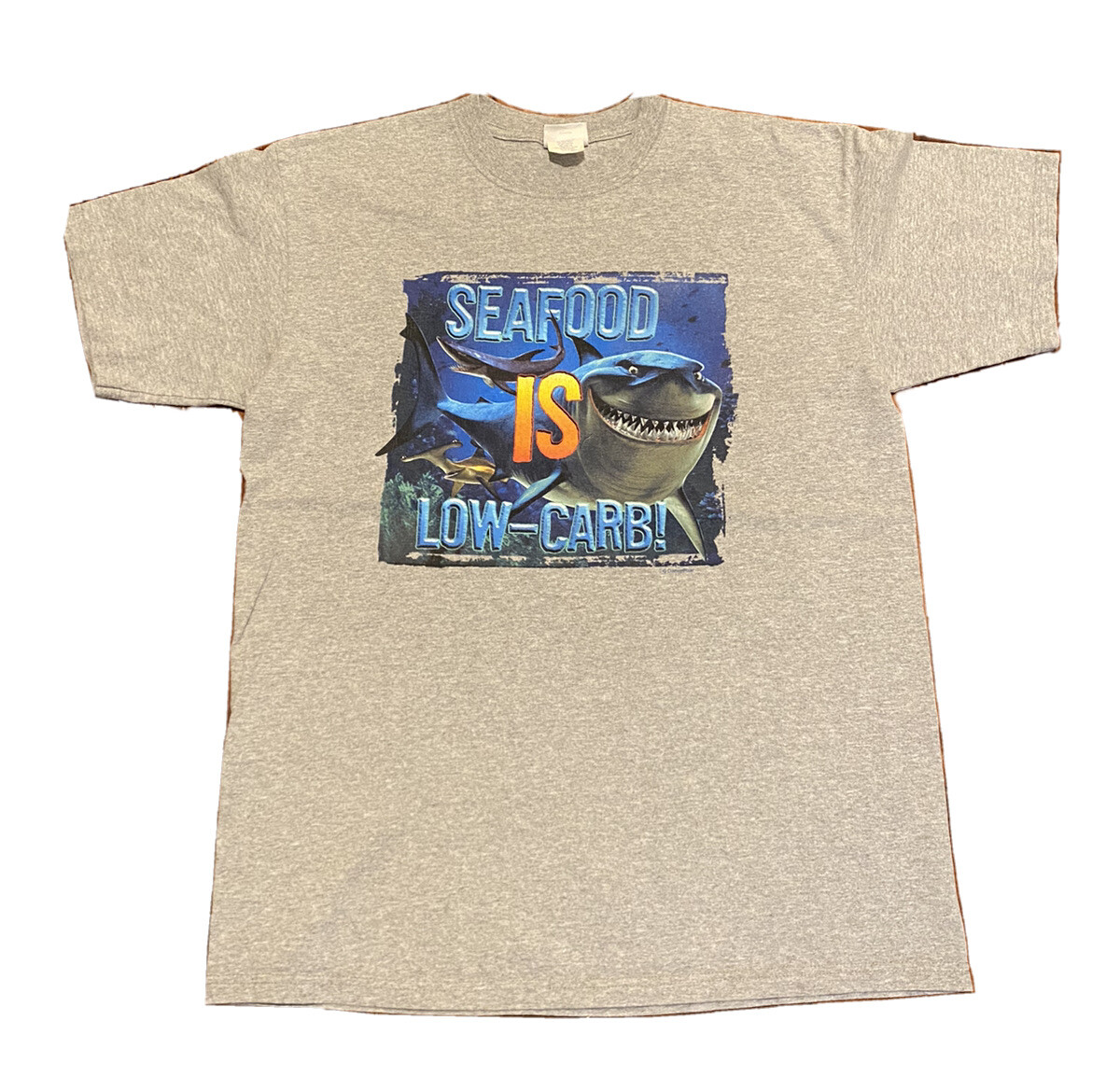 Vintage Finding Nemo Shirt Disney Pixar Seafood Is Low-Carb Sharks