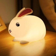 Silicone Bunny Night Light for Kids Baby Toddler Bedroom Rechargeable Lamp