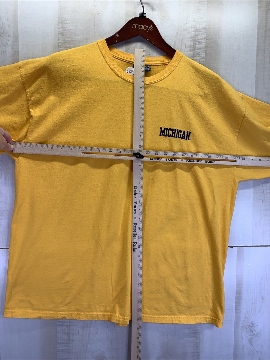 k様オーダー Steve & Barry's Vintage Michigan Embroidered Yellow Mens T Shirt