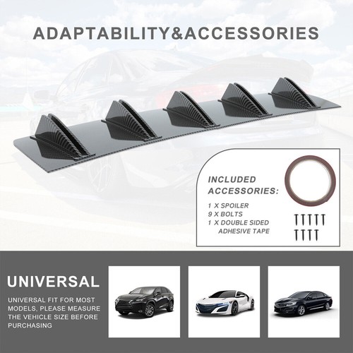 Carbon Fiber Look Rear Bumper Lip Diffuser Fins For Mazda CX-30 CX-5 CX-9 CX-50 - Picture 3 of 15