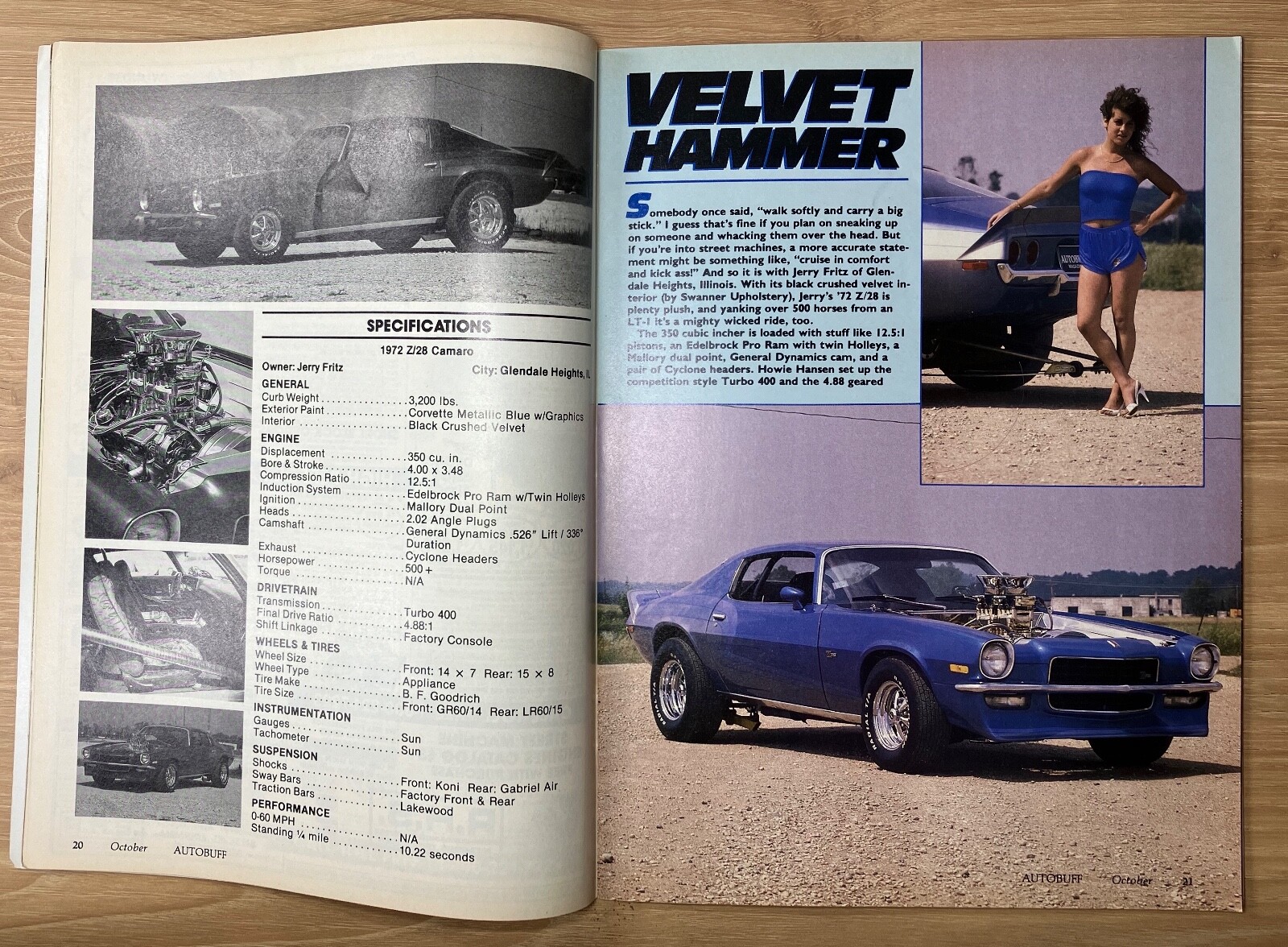 Autobuff Magazine Oct 1986 Cars & Sexy Ladies High Grade Hot Rods Babes