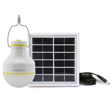 Camping Solar Rechargeable 2W LED Bulb and Solar Panel Charge mobile iPhone NEW