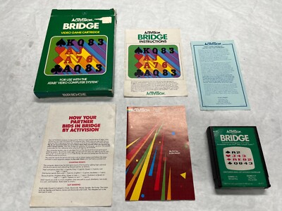 NICE Atari VCS 2600 Game Complete in Box 1980 Activision BRIDGE Cards + Clean