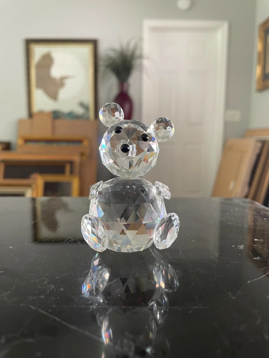 SWAROVSKI CRYSTAL SITTING TEDDY BEAR FIGURINE