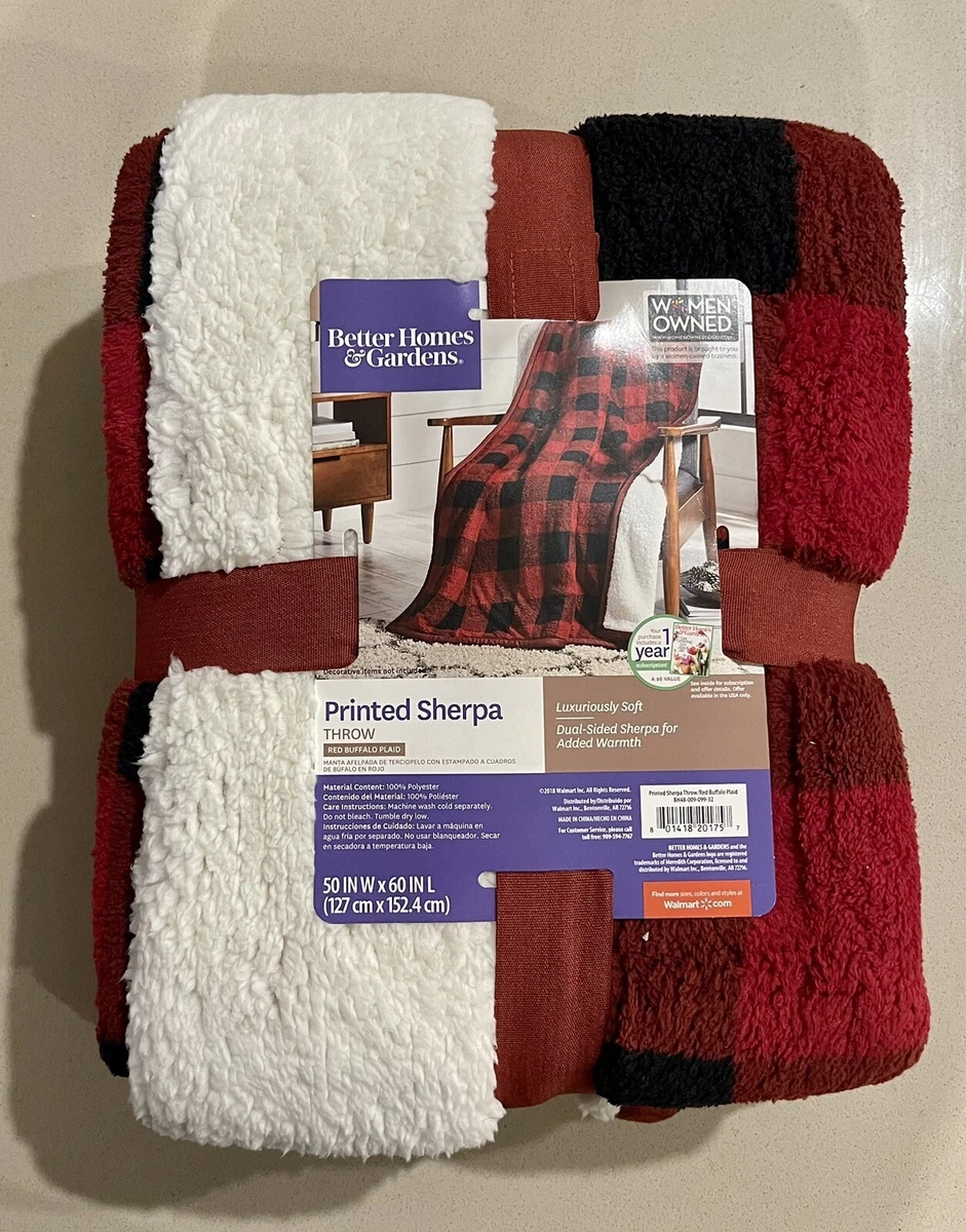 Red check online sherpa throw