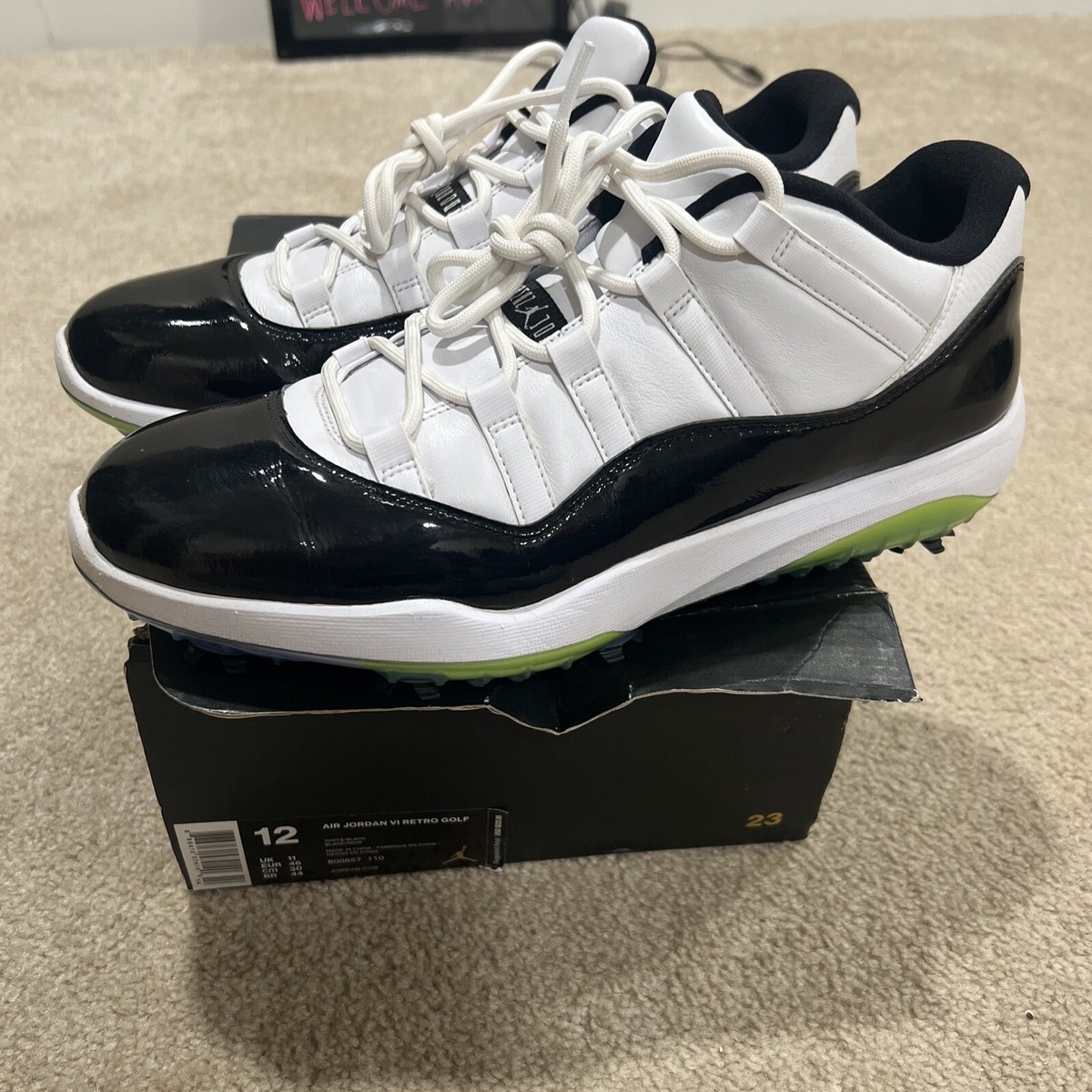 スニーカー NIKE Air Jordan 11 Retro Low Golf Concord 2019 SS 19 Size 12 - Jordan 11 Low Golf Concord 2019 Promo Sample