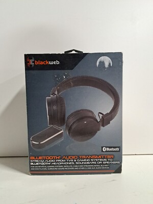 Blackweb KAL17AV003N Bluetooth Audio Transmitter Headphones Black  681131153300|