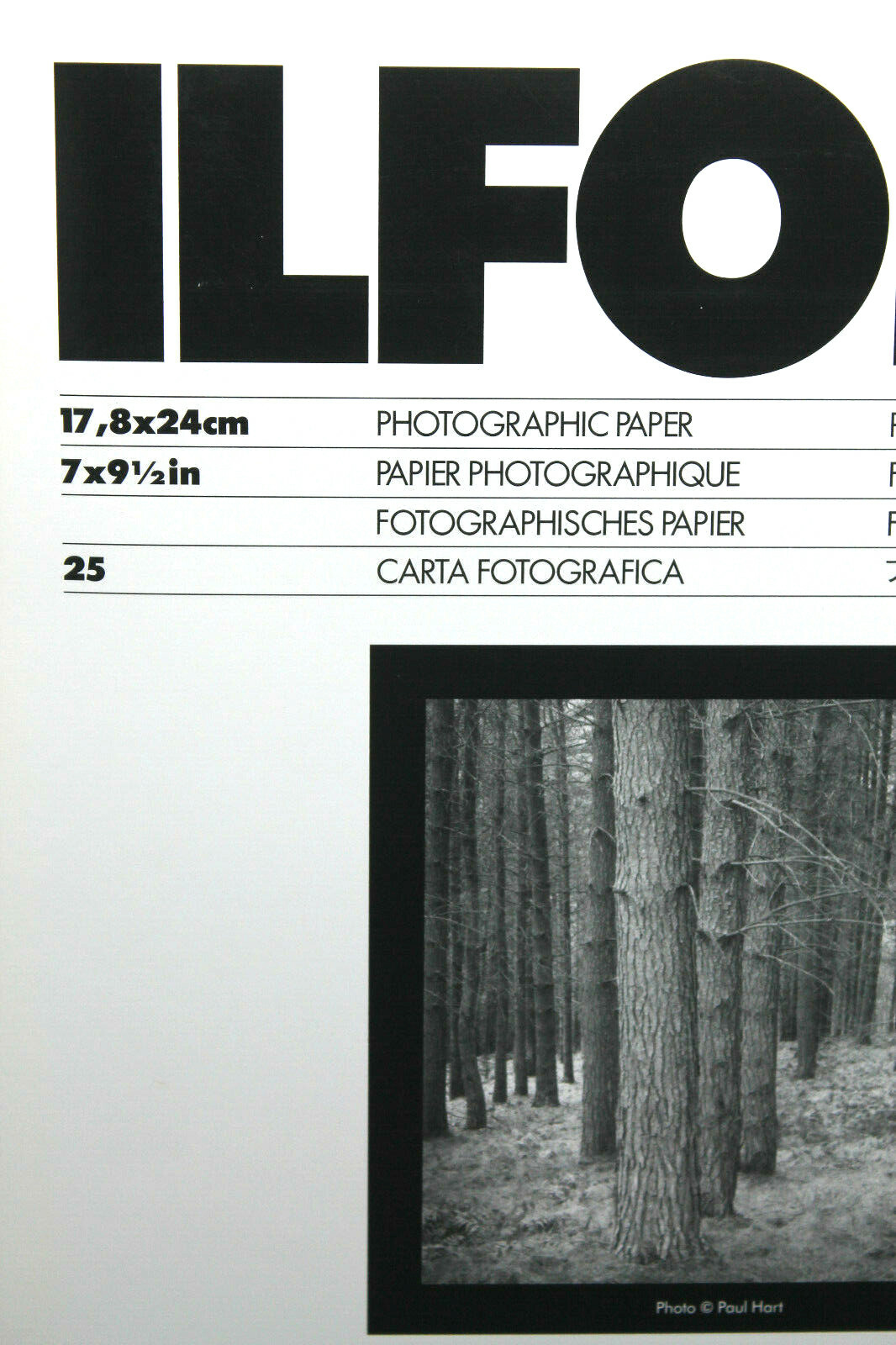 Papier noir et blanc 18x24 Ilford MG RC perlé 25 feuilles pour photo argentique
