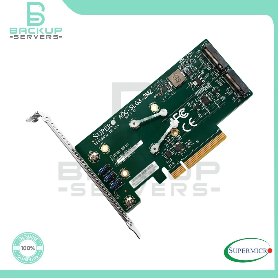 AOC-SLG3-2M2 Supermicro PCI Express 3.0 x8 NVMe M.2 SSD Adapter Card - Image 3 of 3