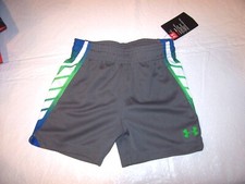 New Under Armour sz 18m elastic waist shorts little boy toddler gray green blue